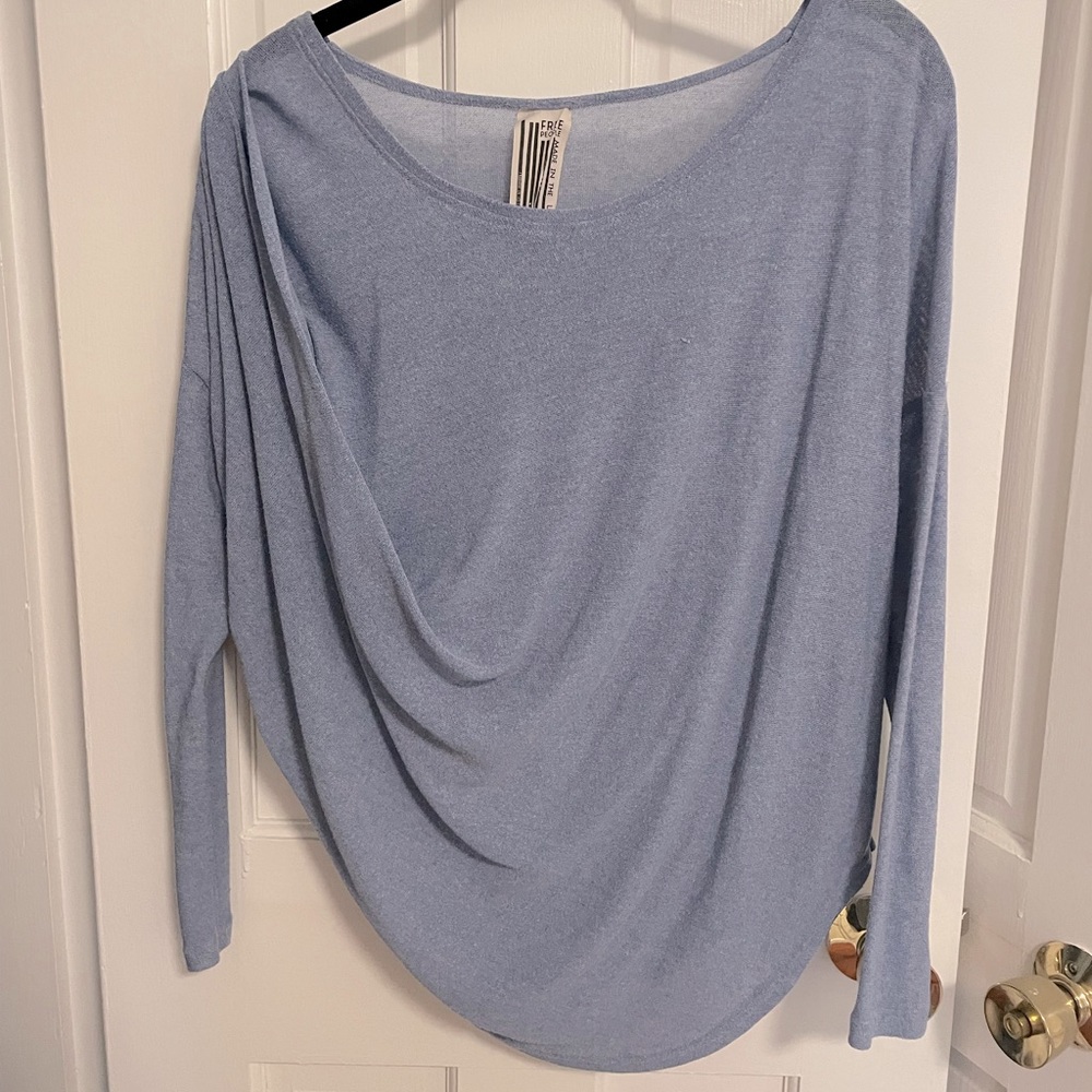 Free People Draped Blue Top